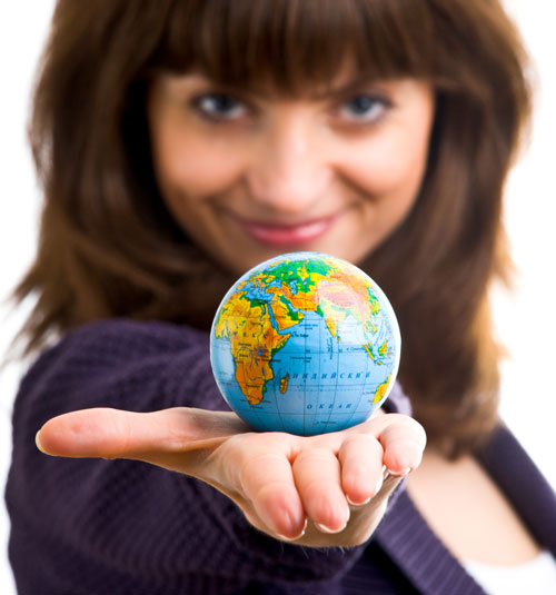 Woman Holding Globe
