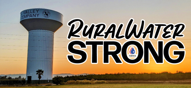 Water tower with Rural Water Strong logo